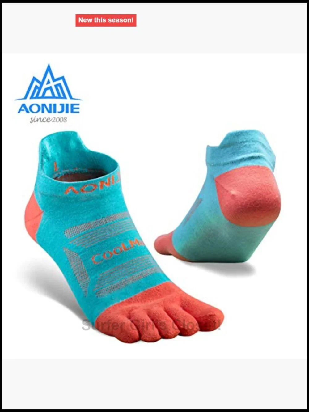 High Performance Athletic Running Five Finger Ankle Socks 3 Pack Coolmax Nylon